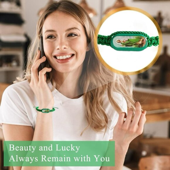 24PCS Virgin Mary & Saint Jude Handmade Mexican Religious Bracelets Set - Green - Picture 7 of 7